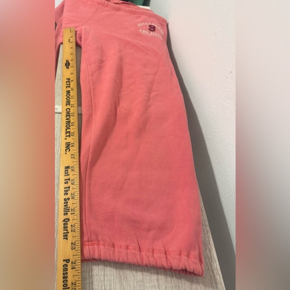 Abercrombie & Fitch Cropped Sweatpants Butt Spell Out Pink y2k 90s Size Medium - Picture 4 of 10